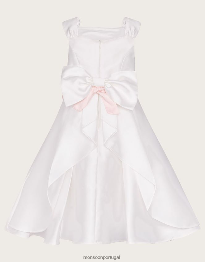 roupas vestido de dama de honra em sarja audrey duquesa Monsoon garota marfim RPLH8F1928