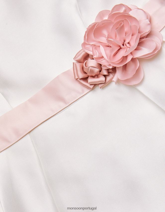 roupas vestido de dama de honra em sarja audrey duquesa Monsoon garota marfim RPLH8F1928