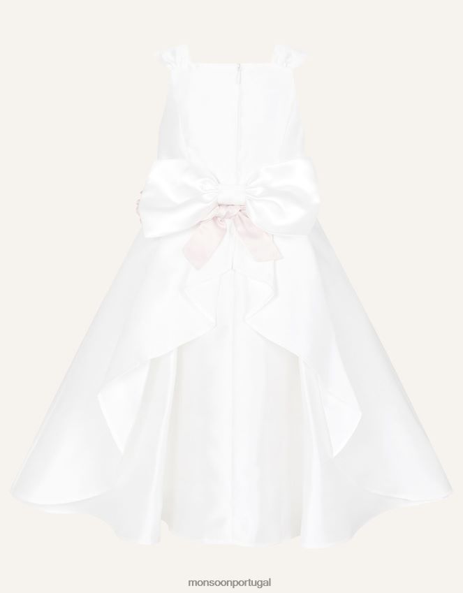 roupas vestido de dama de honra em sarja audrey duquesa Monsoon garota marfim RPLH8F2047