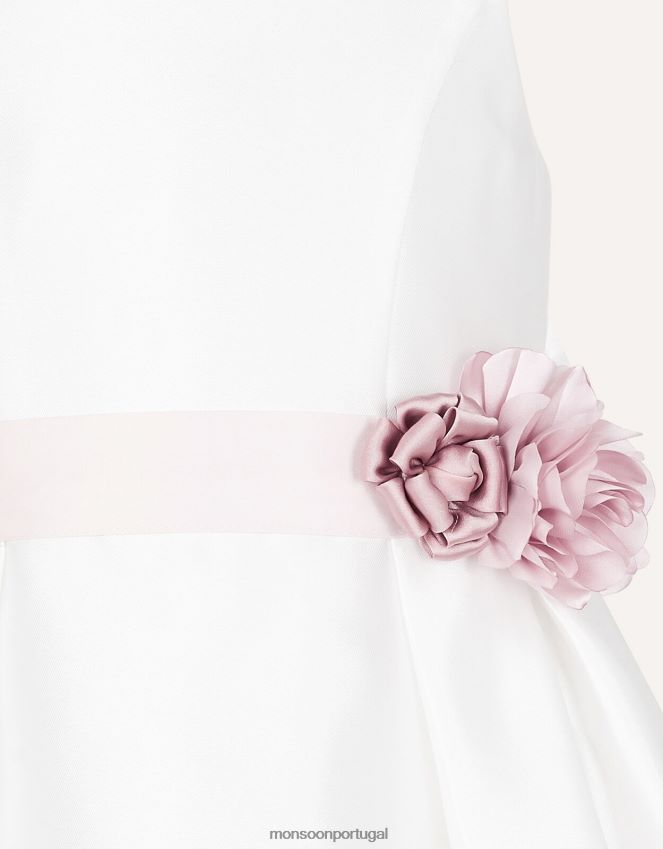 roupas vestido de dama de honra em sarja audrey duquesa Monsoon garota marfim RPLH8F2047