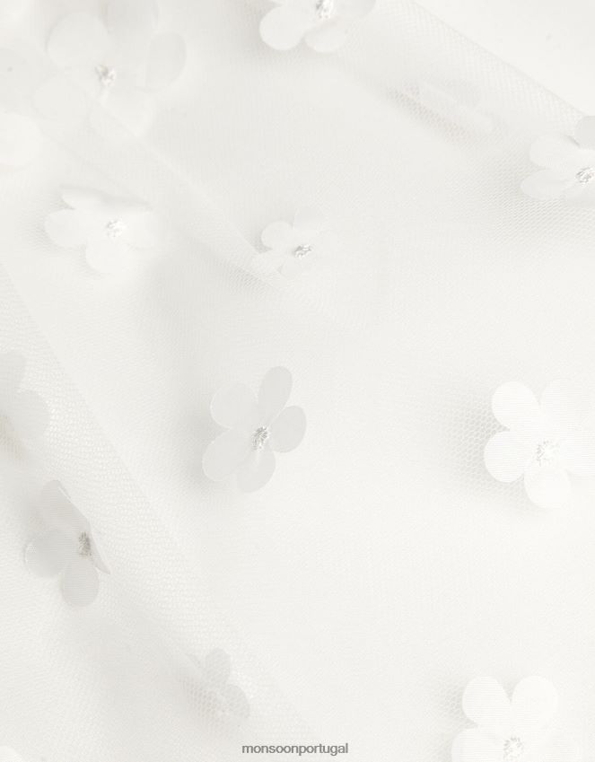 roupas vestido de dama de honra freya 3d scuba Monsoon garota marfim RPLH8F1960