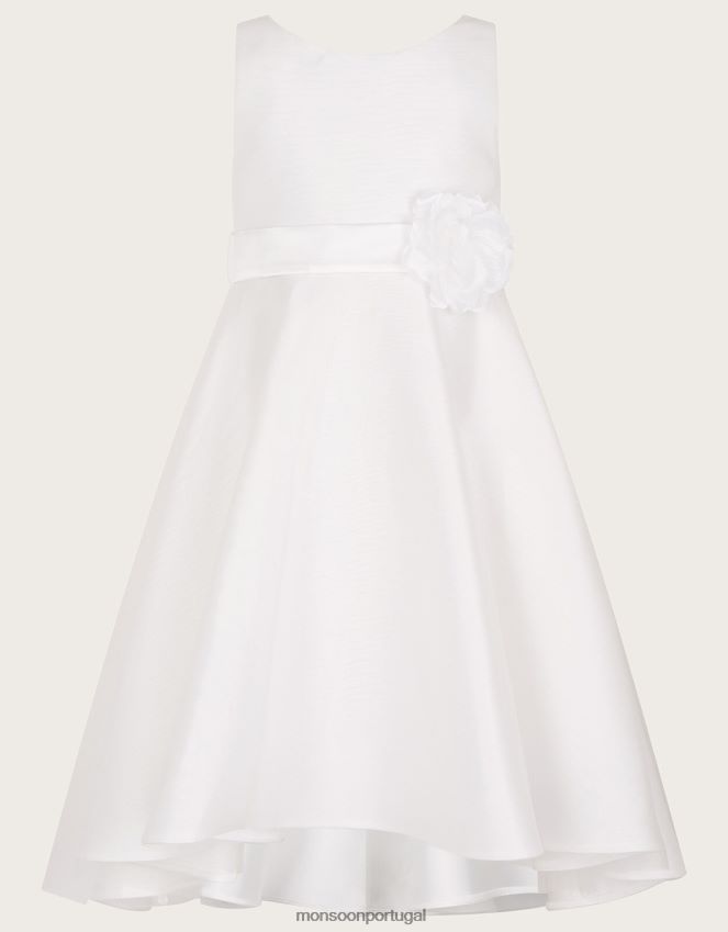roupas vestido de dama de honra tuberose alto e baixo Monsoon garota marfim RPLH8F1880