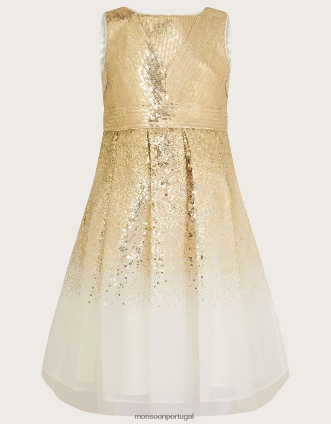 roupas vestido de festa elle com paetês Monsoon garota à moda RPLH8F1764