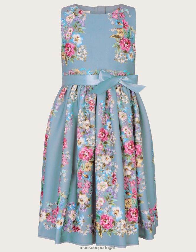 roupas vestido de festa floral suzie scuba Monsoon garota verde RPLH8F1748