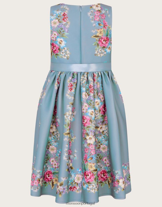 roupas vestido de festa floral suzie scuba Monsoon garota verde RPLH8F1748