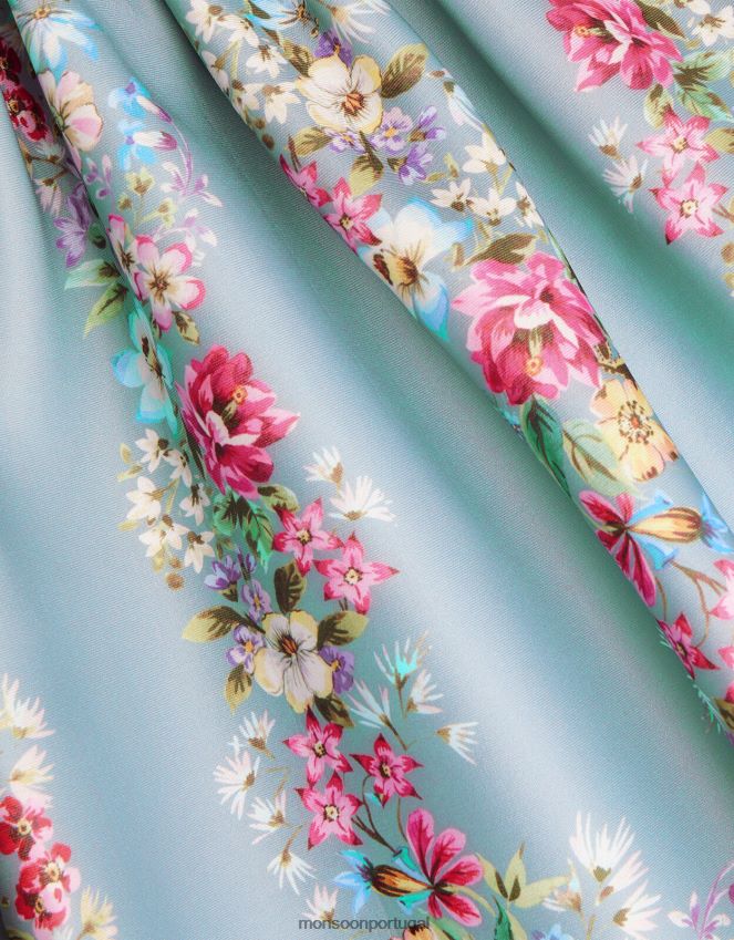 roupas vestido de festa floral suzie scuba Monsoon garota verde RPLH8F1748