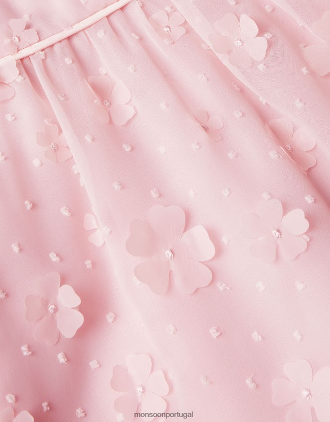 roupas vestido de flor 3d petúnia Monsoon garota rosa RPLH8F1593