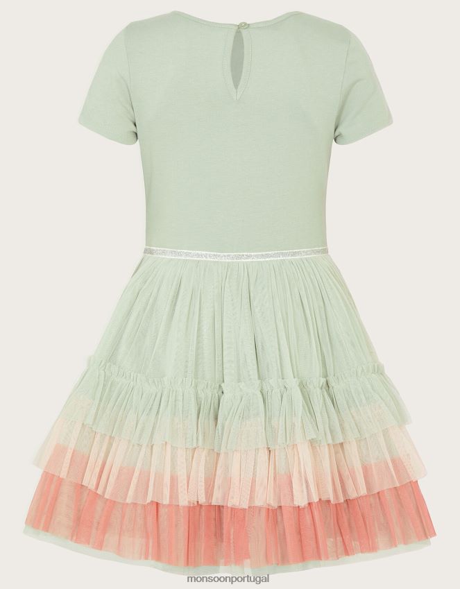 roupas vestido de flor discoteca Monsoon garota verde (sálvia) RPLH8F1590