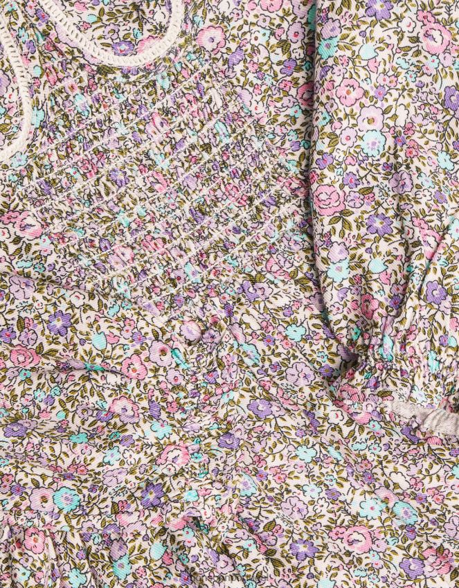 roupas vestido de gola de pétala para bebê Monsoon garota roxo (lilás) RPLH8F2120