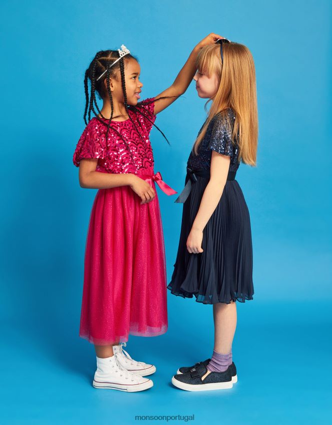 roupas vestido de lantejoulas art déco com manga capa verdade Monsoon crianças vermelho RPLH8F2773