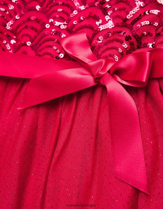 roupas vestido de lantejoulas art déco com manga capa verdade Monsoon crianças vermelho RPLH8F2773