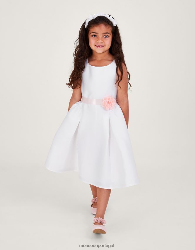 roupas vestido de madrinha de sarja holly duquesa Monsoon garota marfim RPLH8F1875