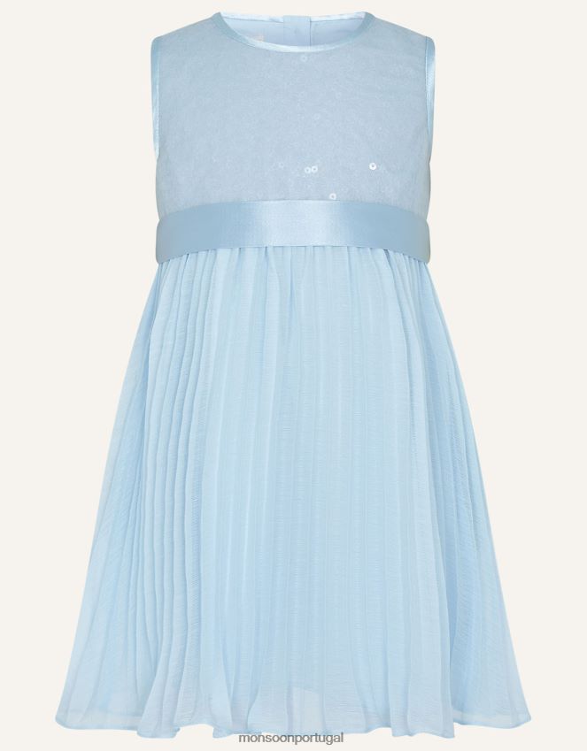 roupas vestido de paetê bebê keita Monsoon garota azul (azul claro) RPLH8F2173