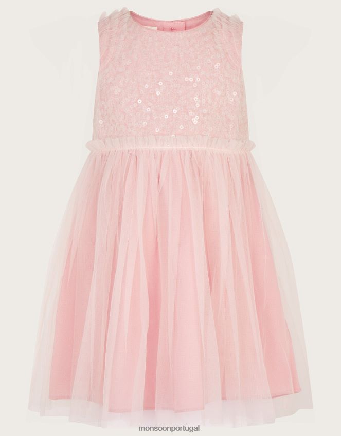 roupas vestido de paetês priscilla bebê Monsoon garota rosa RPLH8F2080