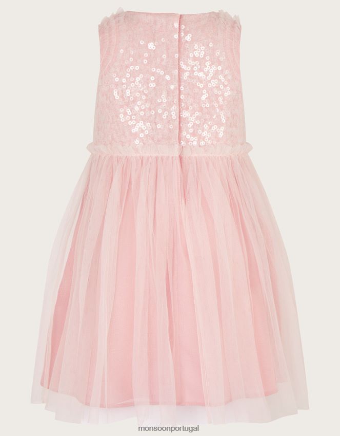 roupas vestido de paetês priscilla bebê Monsoon garota rosa RPLH8F2080
