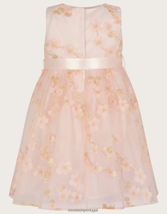 roupas vestido de renda de flor de bebê Monsoon garota rosa RPLH8F2097