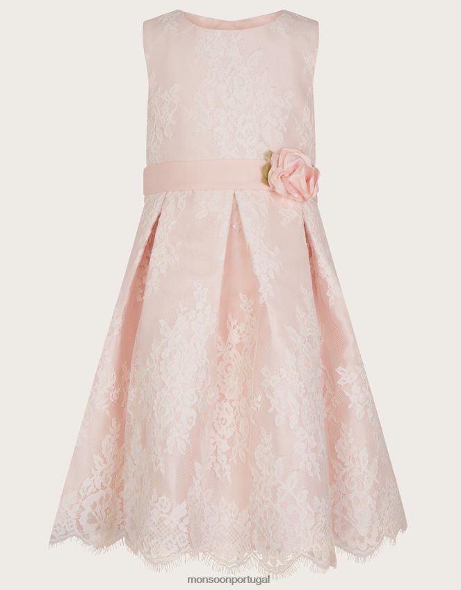 roupas vestido de renda lola Monsoon garota rosa RPLH8F1943