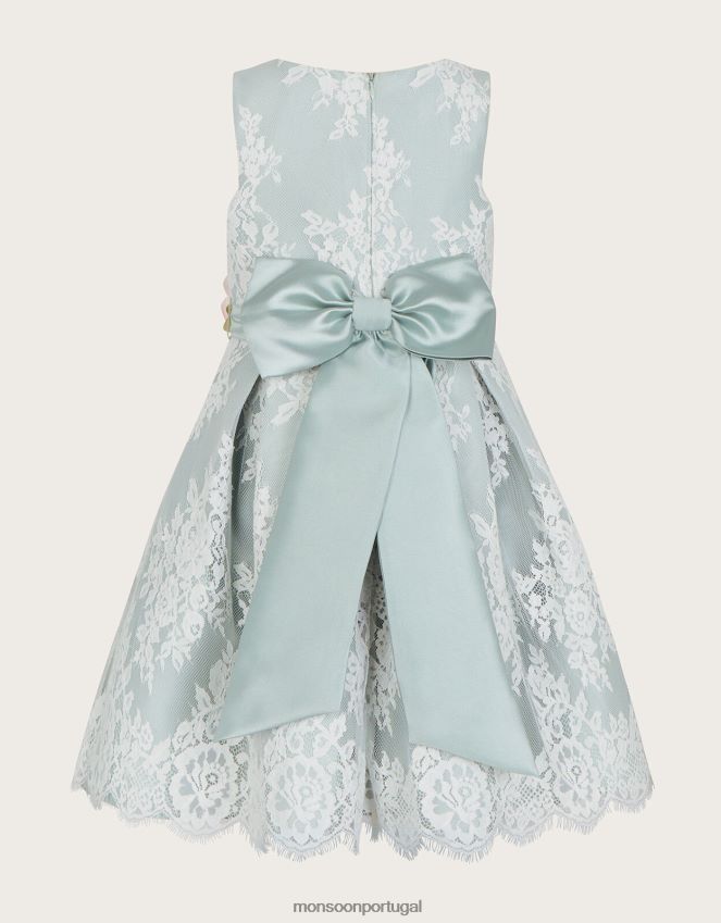 roupas vestido de renda lola Monsoon garota verde RPLH8F1905