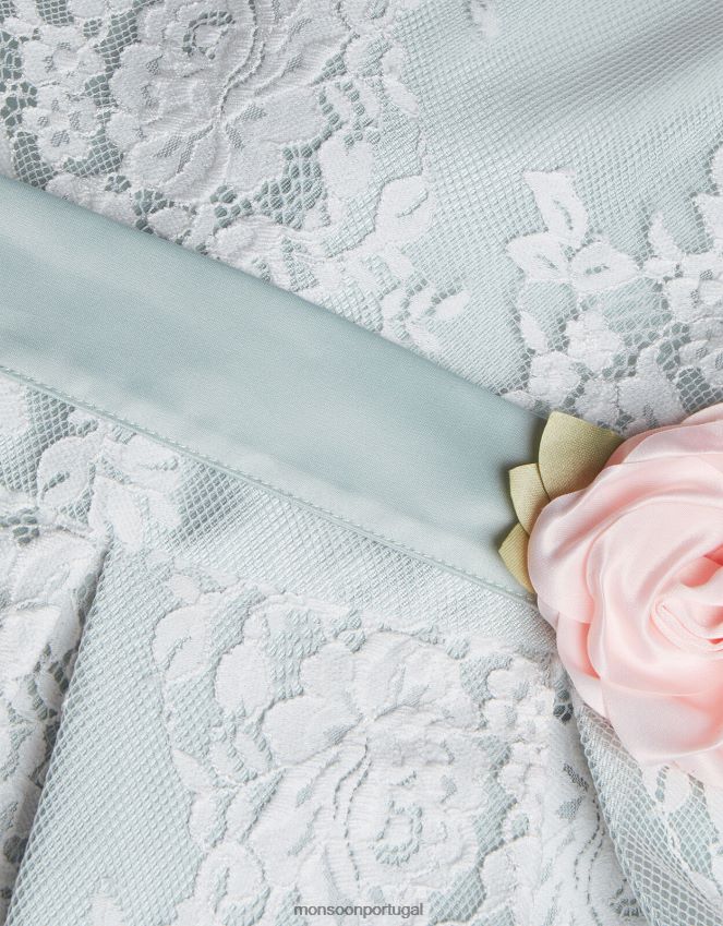 roupas vestido de renda lola Monsoon garota verde RPLH8F1905