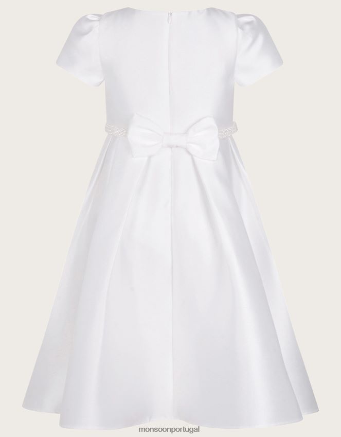 roupas vestido duquesa com cinto de pérolas henriette Monsoon garota marfim RPLH8F1911