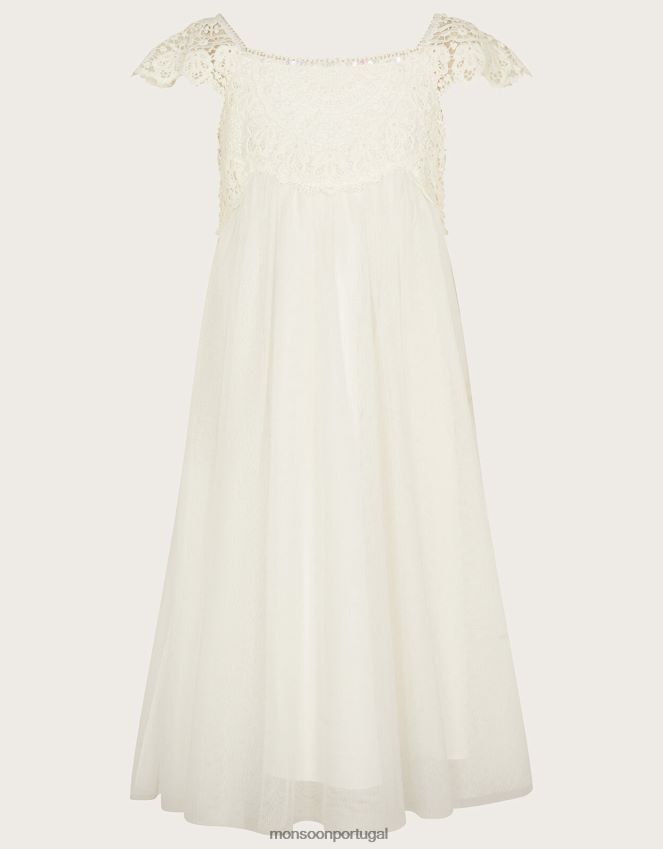 roupas vestido estela Monsoon garota marfim RPLH8F1772