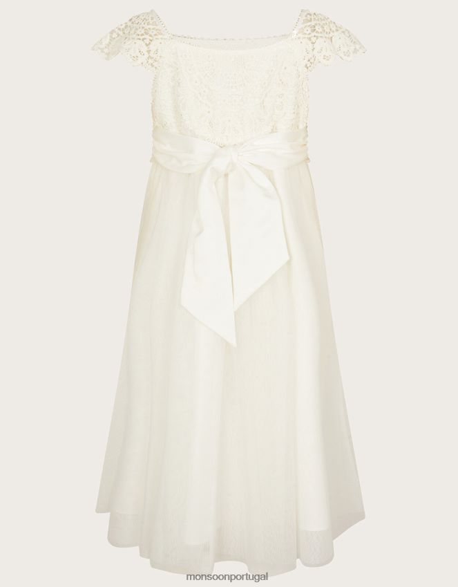 roupas vestido estela Monsoon garota marfim RPLH8F1772