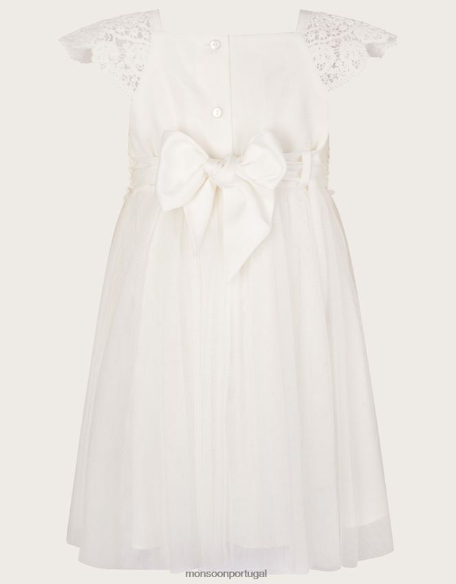 roupas vestido estella bebê Monsoon garota marfim RPLH8F2114