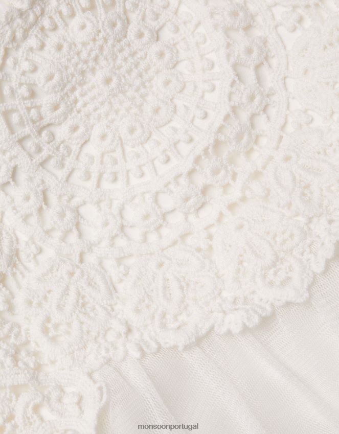 roupas vestido estella bebê Monsoon garota marfim RPLH8F2114