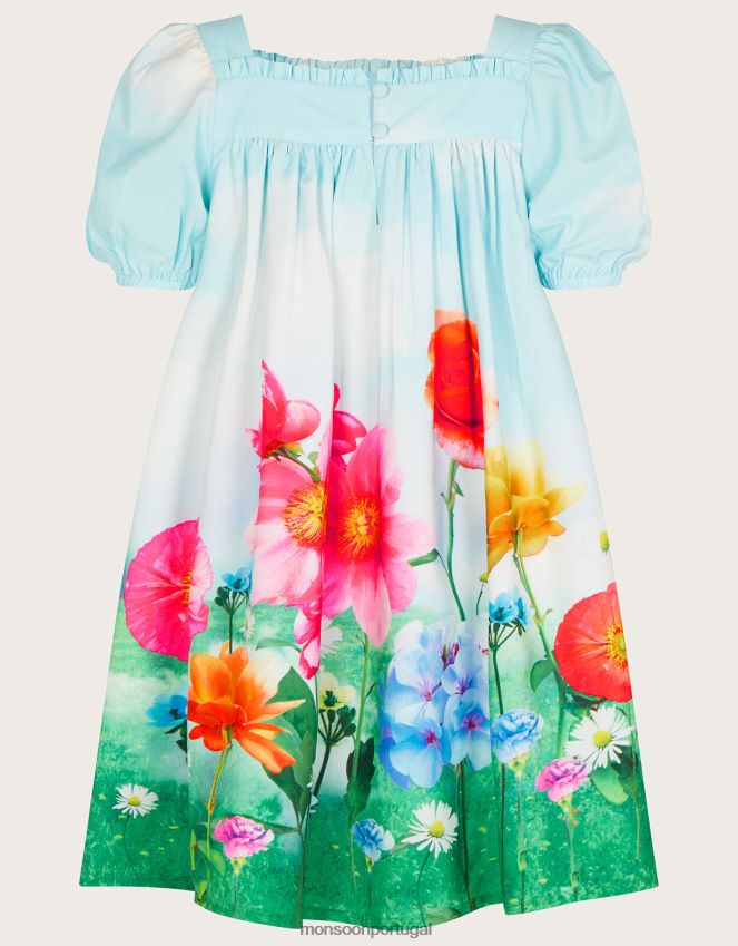 roupas vestido floral prado Monsoon garota azul RPLH8F2021