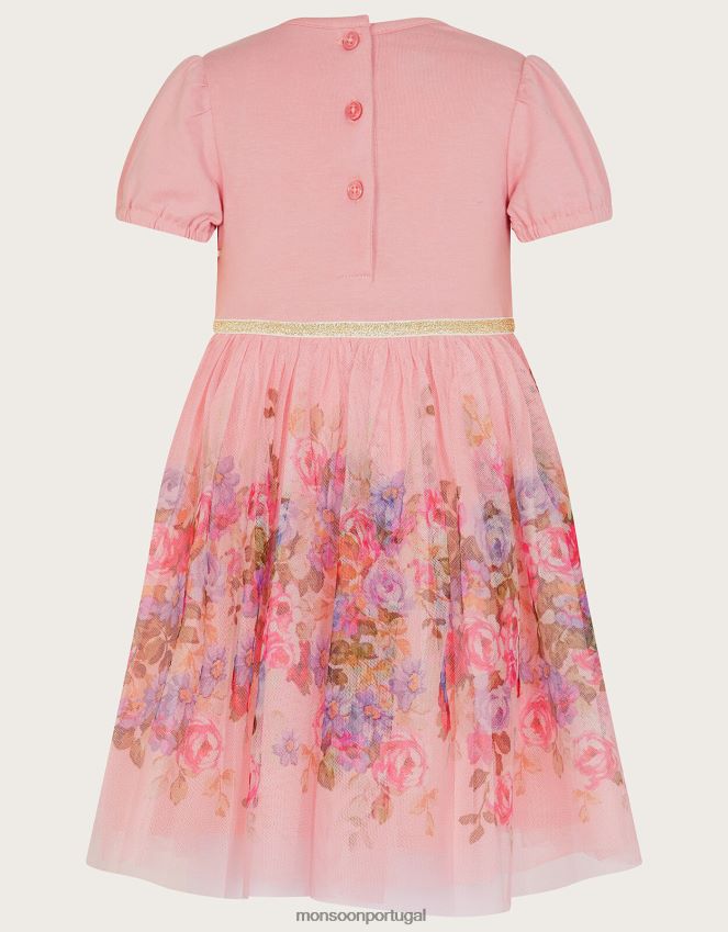 roupas vestido infantil com estampa disco posey Monsoon garota rosa RPLH8F2128