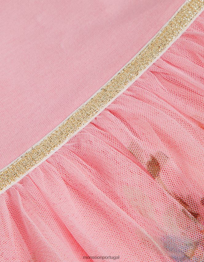 roupas vestido infantil com estampa disco posey Monsoon garota rosa RPLH8F2128
