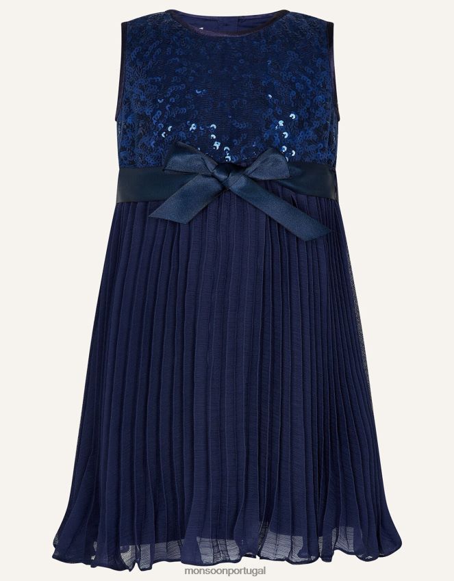 roupas vestido keita bebê Monsoon garota azul-marinho) RPLH8F2124