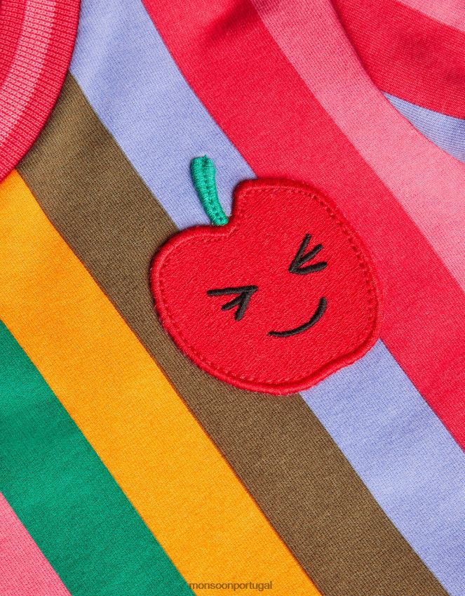 roupas vestido listrado em jersey Monsoon garota multi RPLH8F1598