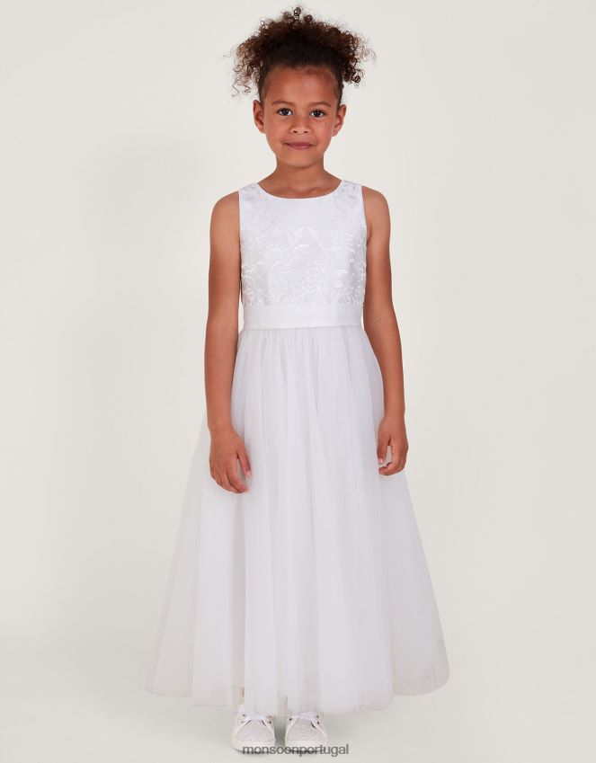 roupas vestido maxi de tule odette alice Monsoon garota marfim RPLH8F1723