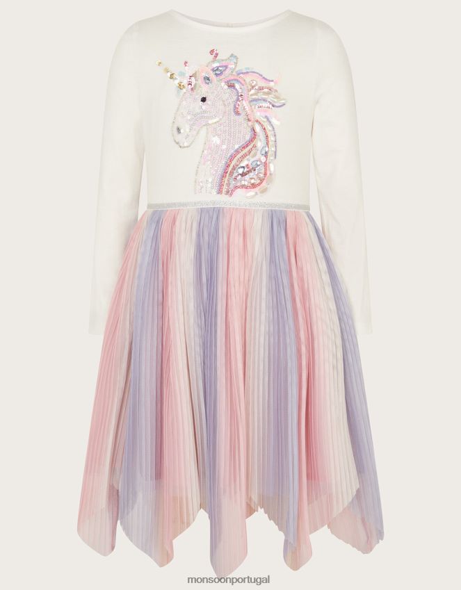 roupas vestido ombre com pregas disco unicórnio Monsoon garota roxo (lilás) RPLH8F1583