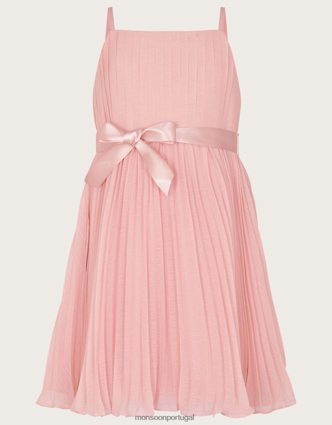 roupas vestido penélope chiffon plissado Monsoon garota rosa RPLH8F1977