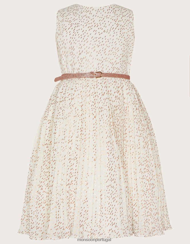 roupas vestido plissado marylin Monsoon garota marfim RPLH8F1574