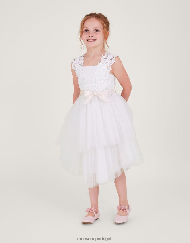 roupas vestido safire em renda zaralia Monsoon garota marfim RPLH8F1850