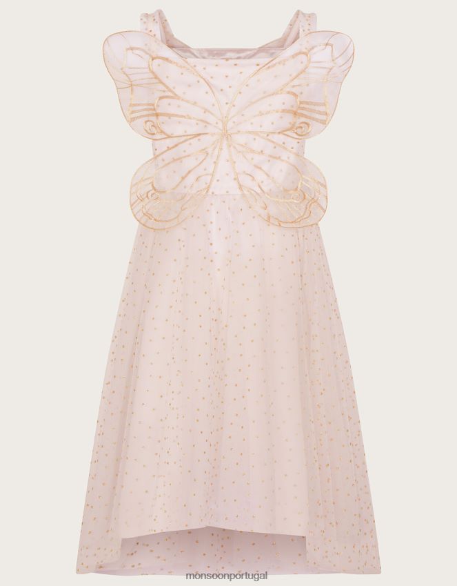 roupas vestido terra das maravilhas com asas de borboleta Monsoon garota rosa RPLH8F1596