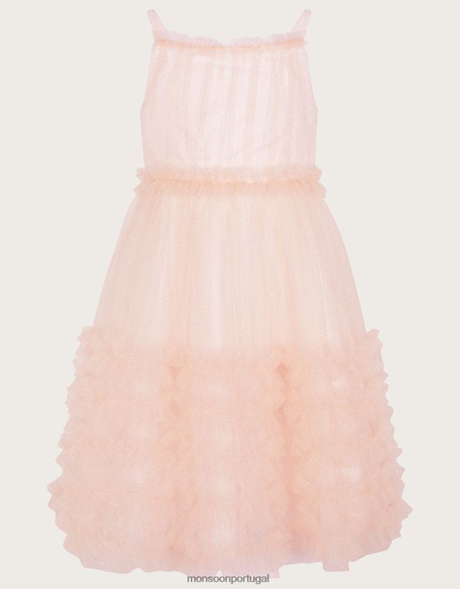 roupas vestido terra das maravilhas com babados e brilho Monsoon garota rosa (rosa claro) RPLH8F1849