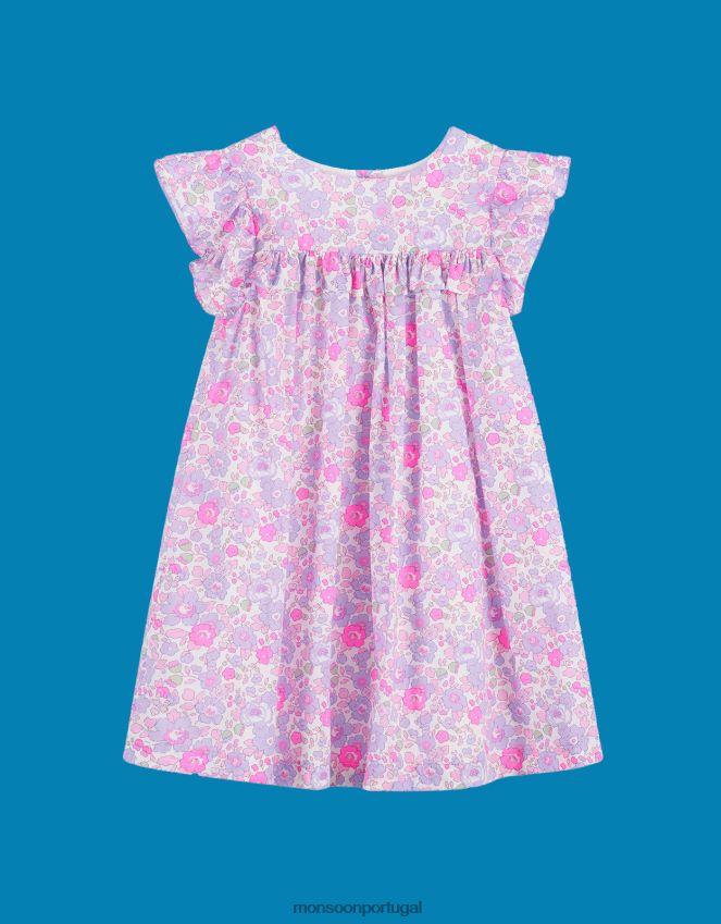 roupas vestido trotters betsy com babados Monsoon crianças roxo (lilás) RPLH8F1970