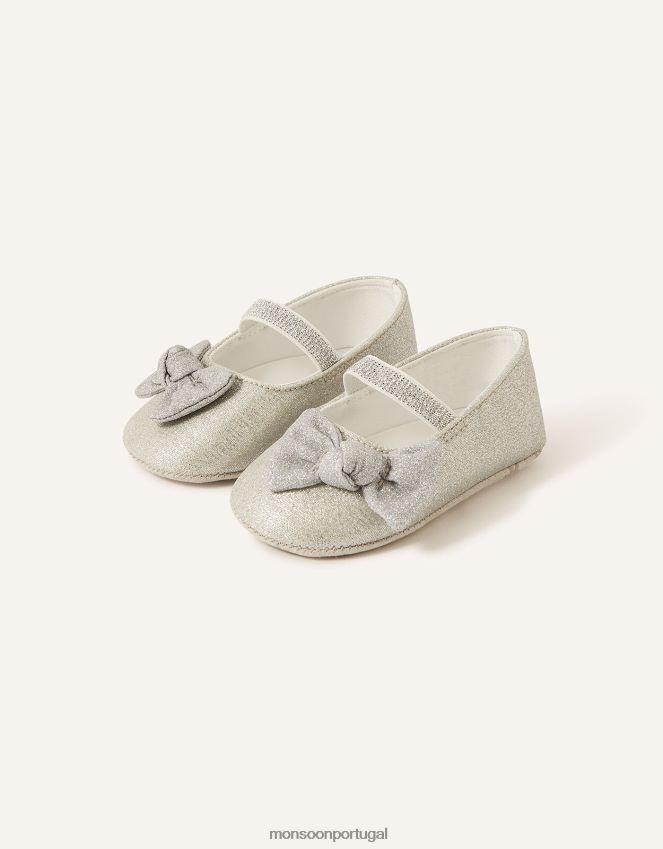 calçados botinhas baby piper Monsoon crianças prata RPLH8F2397