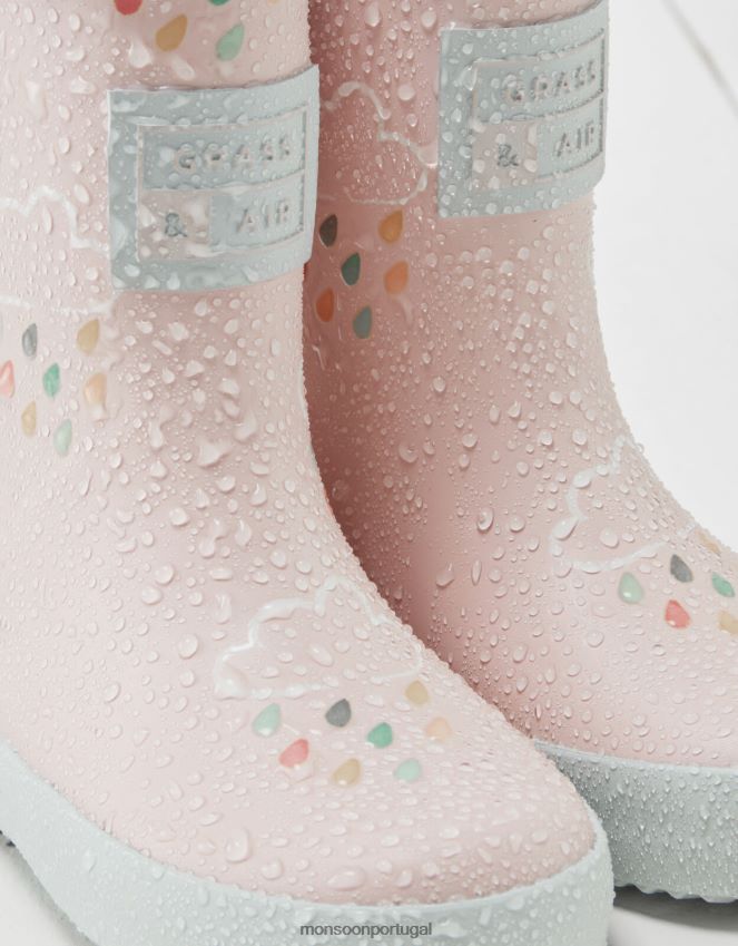 calçados galochas reveladoras da cor da grama e do ar Monsoon crianças rosa RPLH8F2316