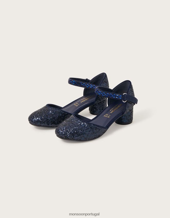 calçados deslumbrar sapatos de salto bloco de duas partes Monsoon garota azul-marinho) RPLH8F1617