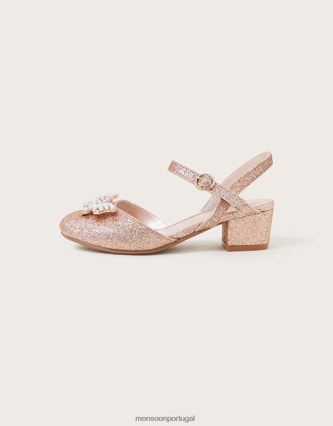 calçados salto borboleta Monsoon garota rosa RPLH8F2340