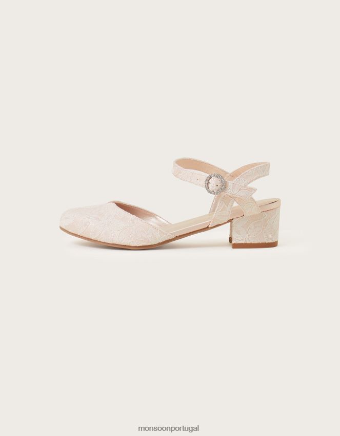 calçados salto de duas partes em renda Monsoon garota rosa RPLH8F2359
