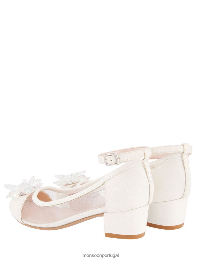 calçados saltos brilhantes de cristal princesa Monsoon garota marfim RPLH8F2811