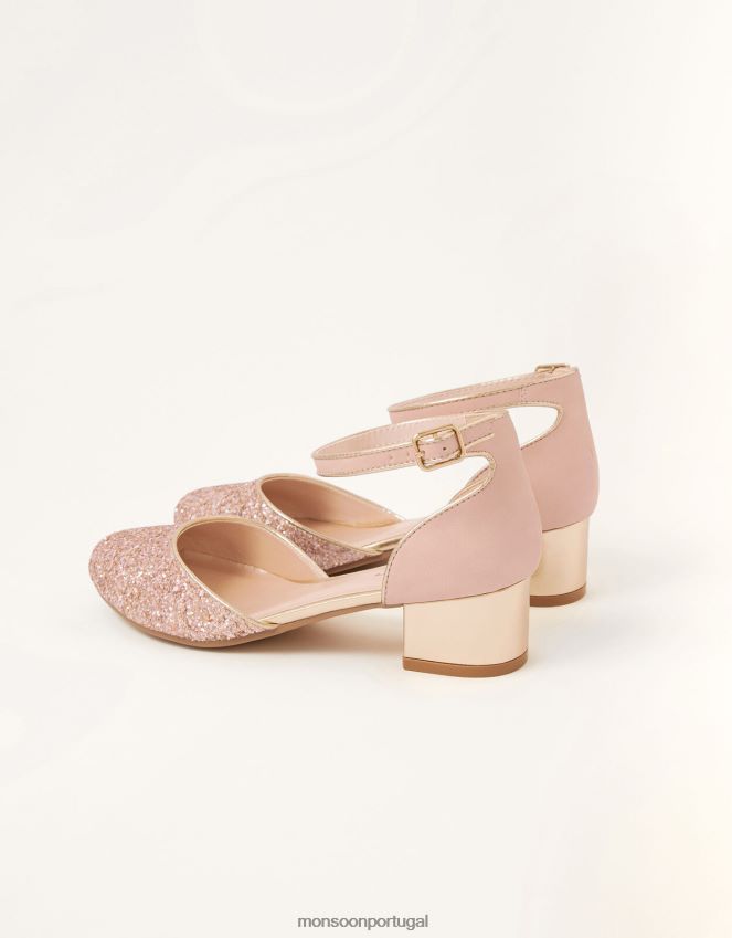 calçados saltos de duas partes com brilho Monsoon garota rosa RPLH8F2357