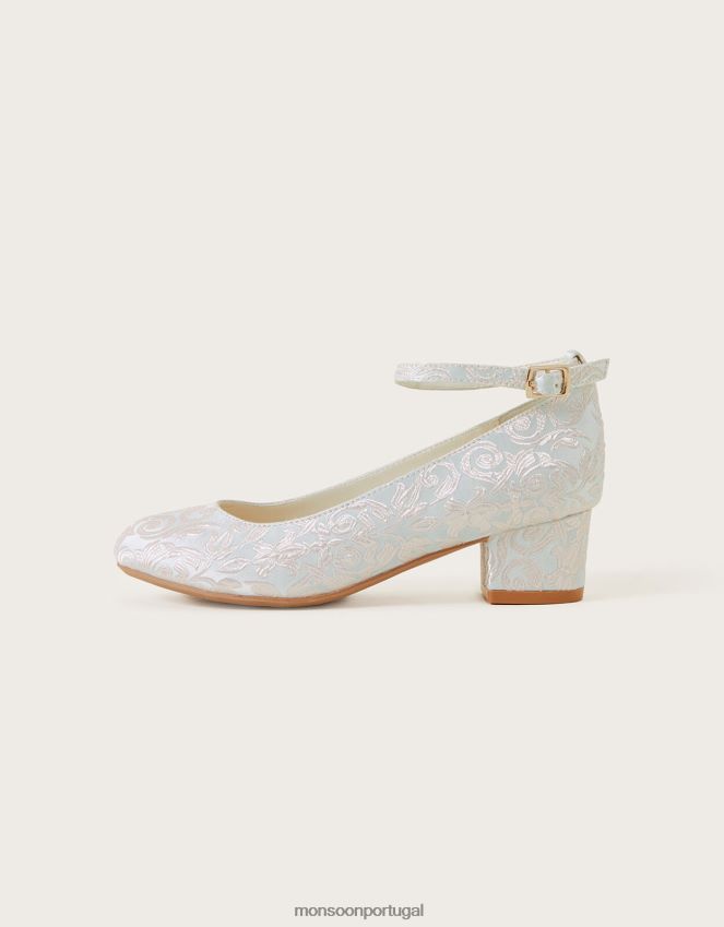 calçados sophia sapatos de salto jacquard marfim Monsoon garota marfim RPLH8F2344