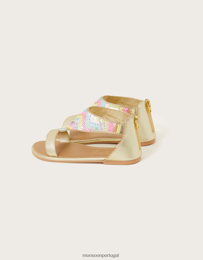 calçados sandálias arco-íris com lantejoulas pastel Monsoon garota multi RPLH8F2393